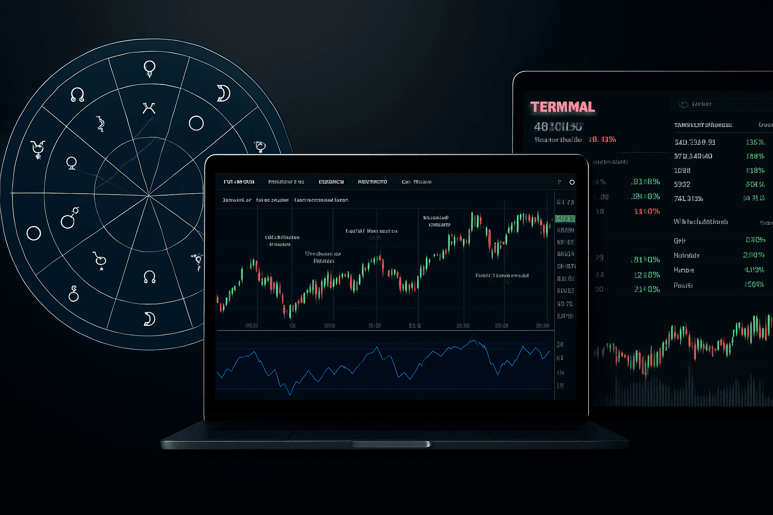 Financial astrology research and market timing dashboards