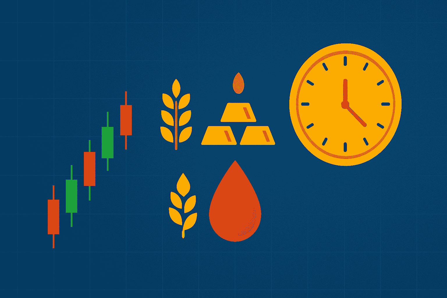 AstroDunia Global Commodities — metals and energy montage