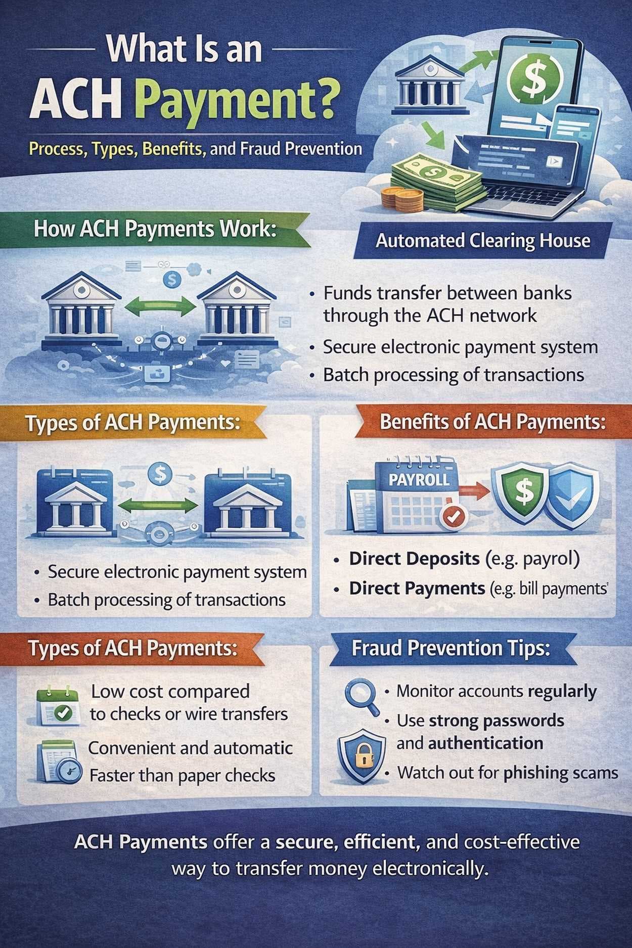What Is an ACH Payment? Process, Types, Benefits, and Fraud Prevention