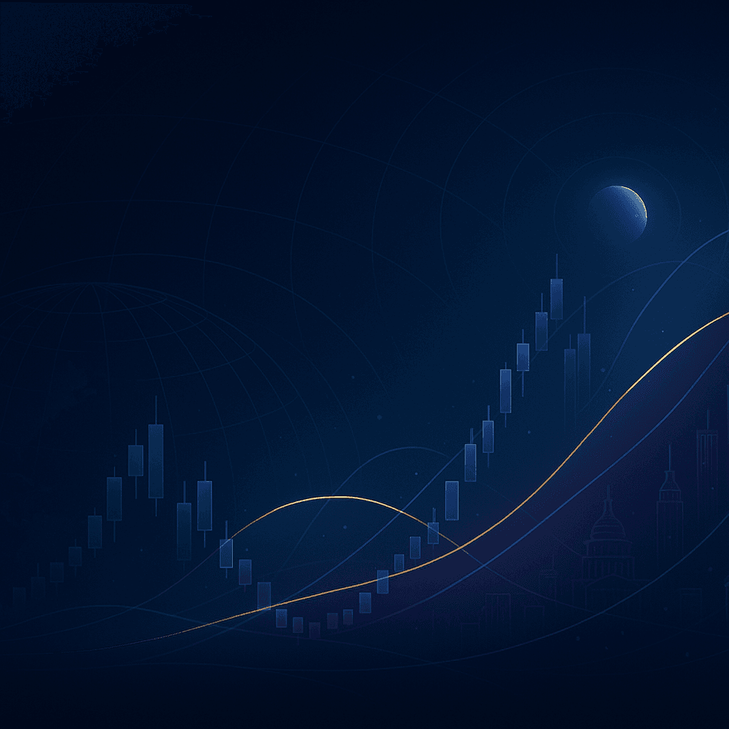 Global equity indices, markets and data grid artwork